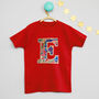 Liberty Fabric Personalised Sparkly Inital T Shirt, thumbnail 1 of 2
