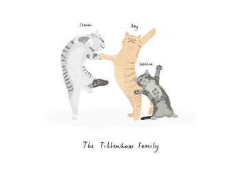 Personalised Cat Family Print, 2 of 4