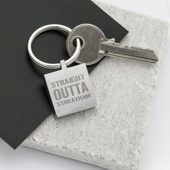 Personalised 'Straight Outta Compton' Hometown Keyring, 3 of 11