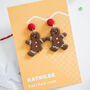 Mismatched Gingerbread Man Christmas Earrings, thumbnail 3 of 4