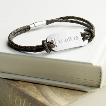 Personalised Men's Statement Leather Bracelet, 4 of 12