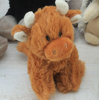 Happy Birthday Highland Coo Cow Soft Toy Gift Boxed, 10 of 11