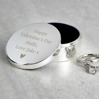 Personalised Silver Engagement And Wedding Ring Box, 3 of 9