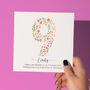 Floral Fun Personalised 9th Birthday Card, thumbnail 1 of 5