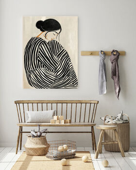 Modern Stripy Woman Art Print, 3 of 4
