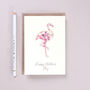 Personalised Liberty Flamingo Mother's Day Card, thumbnail 1 of 5