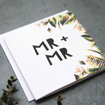 'Mr + Mr' Gay Wedding Card, 3 of 3