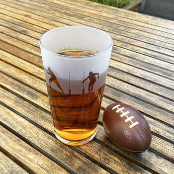 Rugby Etched Pint Glass, 2 of 4