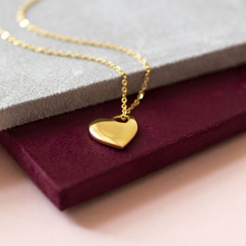 Polished Gold Plated Cut Out Heart Necklace, 8 of 11