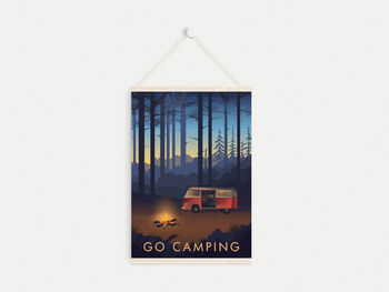 Go Camping Campervan Travel Poster Art Print, 6 of 8