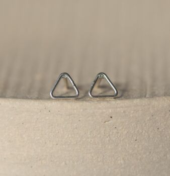 Sterling Silver Mini Geo Triangle Studs, 3 of 11