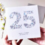 Personalised Love Hearts Silver 25th Anniversary Card, thumbnail 1 of 5