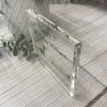 Personalised Birthday Acrylic Block Dinosaur Design, 2 of 6