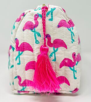 Handmade Flamingo Wash Bag, 5 of 6