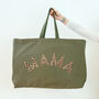 Mama Oversized Tote Bag Olive Green, thumbnail 5 of 7