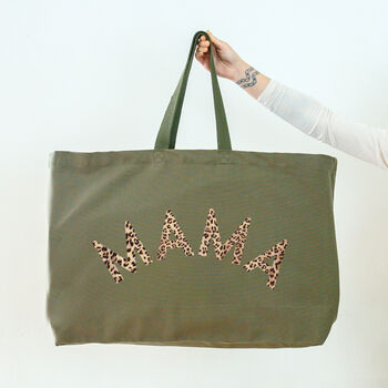 Mama Oversized Tote Bag Olive Green, 5 of 7