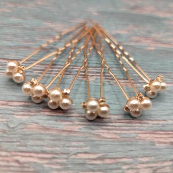 Set Of Six Pearl Bridal Hair Pins, 6 of 12