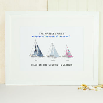 Personalised Boat Family Print, 7 of 7