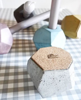 Sustainable Concrete Geometric Chunky Candle Holder, 6 of 12