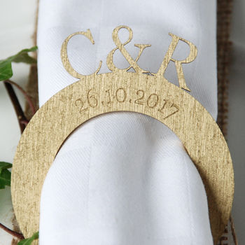 Personalised Monogrammed Wedding Napkin Rings, 2 of 3
