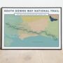 Personalised South Downs Way Map Print South Downs Art, thumbnail 5 of 10