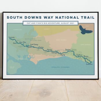 Personalised South Downs Way Map Print South Downs Art, 5 of 10