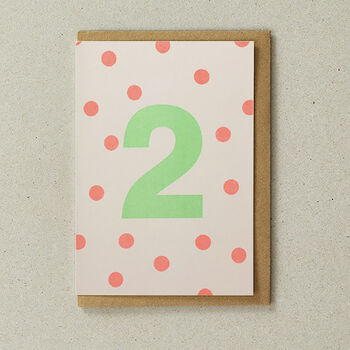 Colourful 2nd Birthday Risograph Greeting Card, 2 of 2