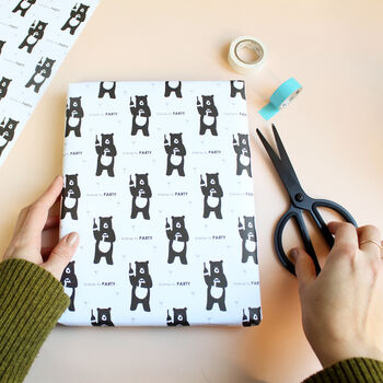 License To Party, Bond Bear Wrapping Paper, 3 of 5