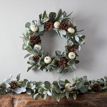 Pumpkin And Pinecone Autumn Wreath, 2 of 3