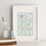 Personalised Destination Stamps Print, thumbnail 1 of 3