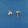 Gold Pave Heart Stud Earrings, thumbnail 6 of 7
