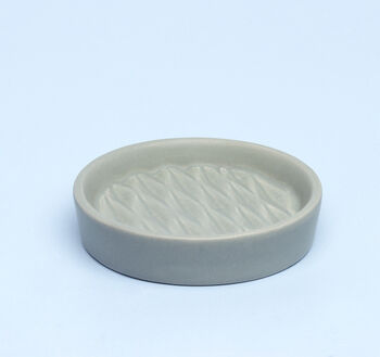G Decor Grey Pattern Ceramic Bath Accessory Set, 7 of 7