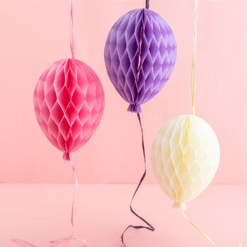Pastel Balloon Shaped Honeycomb Party Decorations, 2 of 3