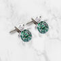 Sea Turtle Cufflinks In Green And Silver, thumbnail 2 of 2