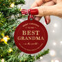 Personalised 'Best Grandma' Christmas Bauble, thumbnail 1 of 4