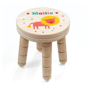 Personalised Kid’s Lion Wooden Stool, 5 of 5