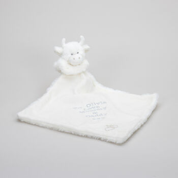 Personalised Embroidery Highland Cow Cream Toy Soother, 5 of 11