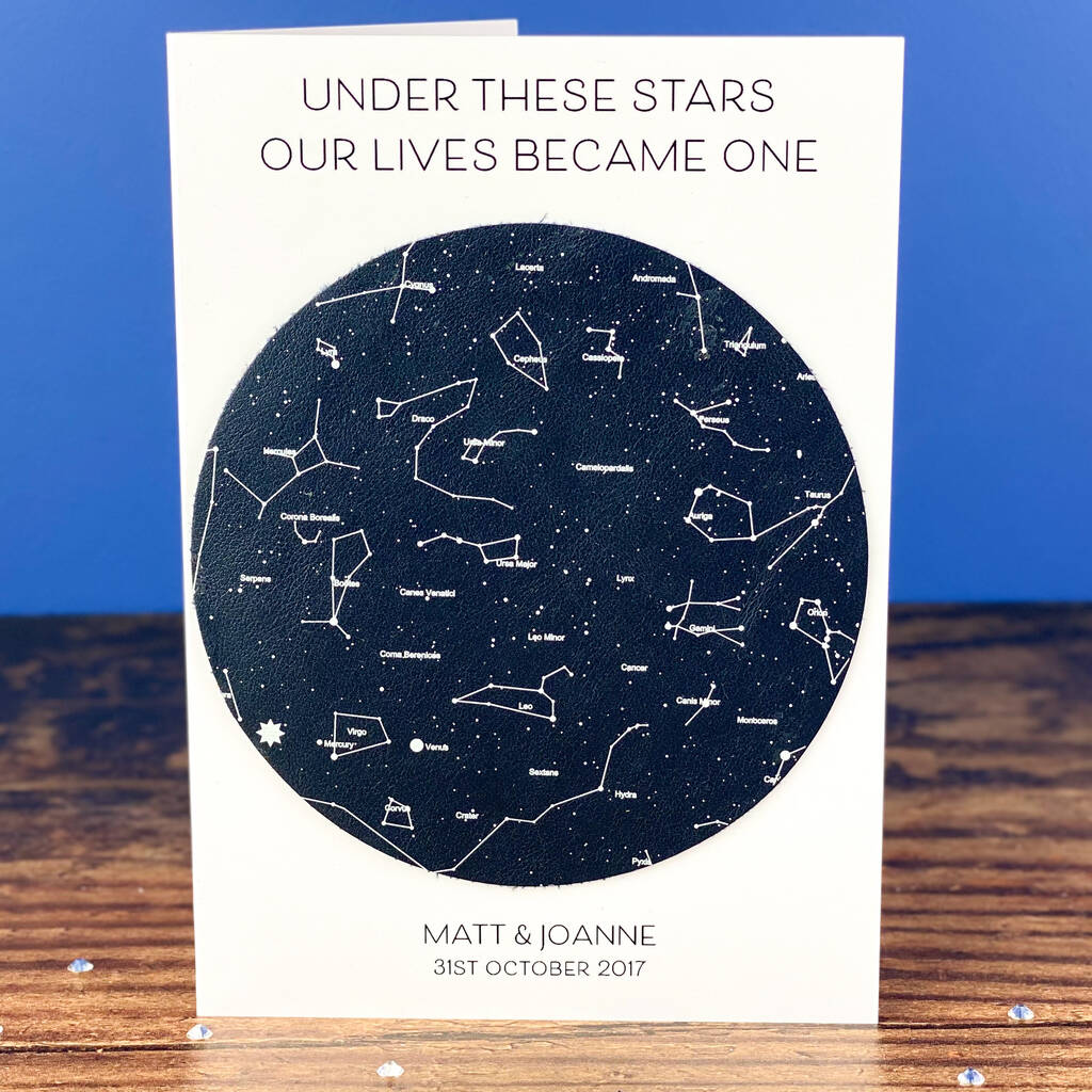 Personalised Star Chart Anniversary Card By Petiquette Collars