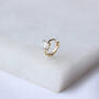 9ct Solid Gold Round Cz Helix Hoop Earring, thumbnail 2 of 4