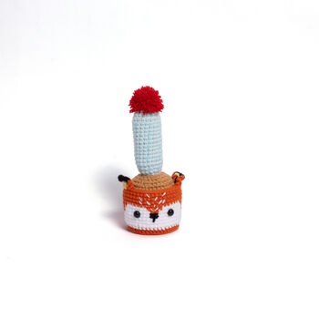 Medium Interactive Crochet Cactus And Pot, 5 of 7