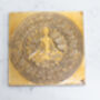 Yoga Themed Coaster Set, Wood And Brass, thumbnail 9 of 12