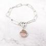 Silver Opal October Birthstone Paperclip Bracelet, thumbnail 1 of 3