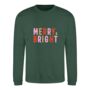 Merry And Bright Christmas Sweatshirt | Green, thumbnail 2 of 3