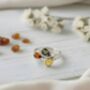 Handmade Tricolour Amber And Sterling Silver Teardrop Ring, thumbnail 4 of 4