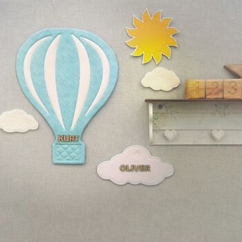 Fabric Hot Air Balloon Nursery Decor, Baby Blue, 2 of 10