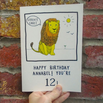 Personalised 'Grreat!' Lion Birthday Card, 3 of 4