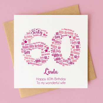 Pink Star Personalised Birthday Card For Her – Any Number, 3 of 7