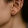 Gold Plated Sterling Silver Micro Circle Stud Earrings, thumbnail 2 of 4