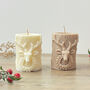 Beige Stag Christmas Pillar Candle Christmas Reindeer Decor, thumbnail 6 of 10