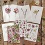 Set Of Eight Pink Floral Folded Notecards And Envelopes, thumbnail 1 of 6